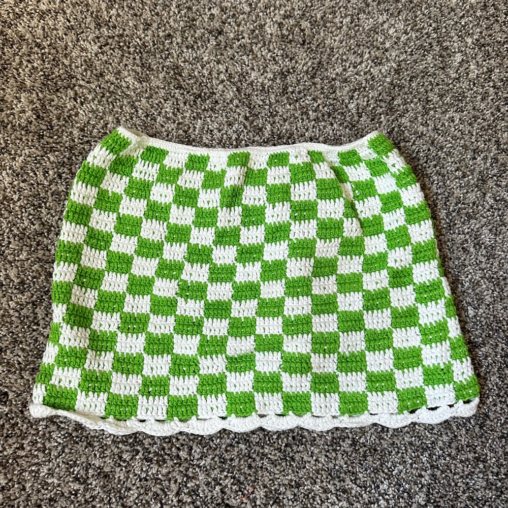 Edikted checked knit mini skirt size S/XS